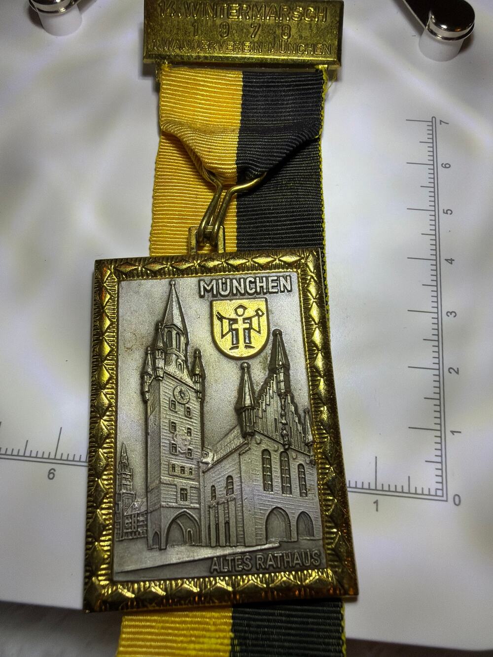 1978 14. Wintermarsch Munchen Altes Rathaus Medal Wanderverein Germany